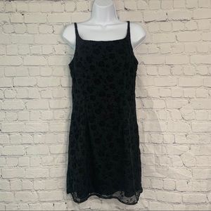 City Triangles Black Spaghetti Strap Dress Roses